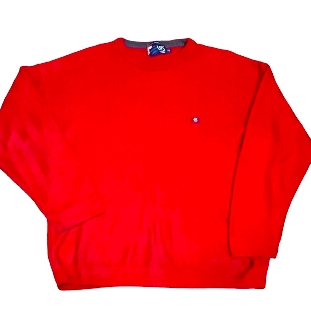 Ralph Lauren Chaps Mens Sweater Size Large Red Crewneck Pullover